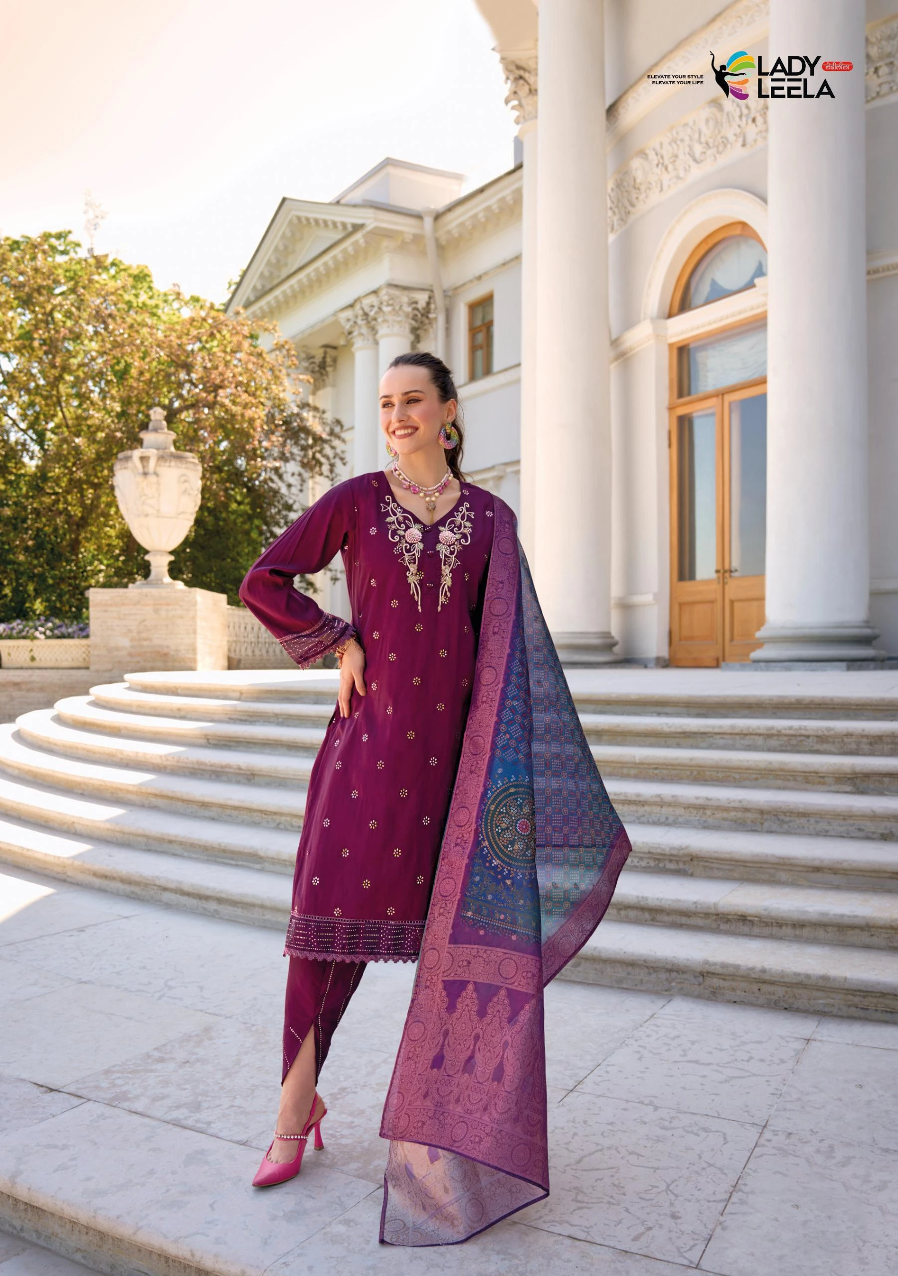 Lady Leela Tulips 2 Viscose Silk Wholesale Fancy Readymade Salwar Suit Catalog — Wholesale Readymade Suit, Lady Leela wholesale from Surat - Gallery Image 4